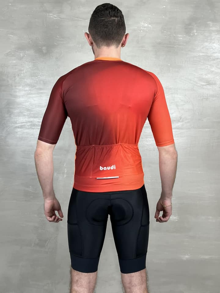 Jersey de ciclismo STACANTI NARANJA CON VINO