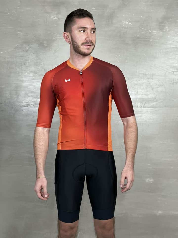 Jersey de ciclismo STACANTI NARANJA CON VINO