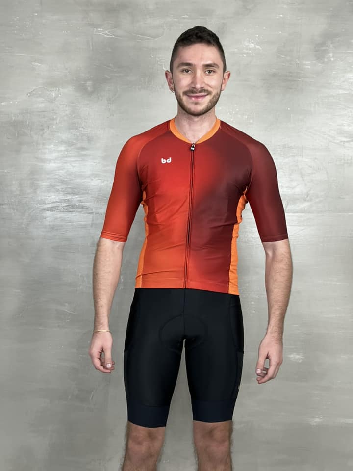 Jersey de ciclismo STACANTI NARANJA CON VINO