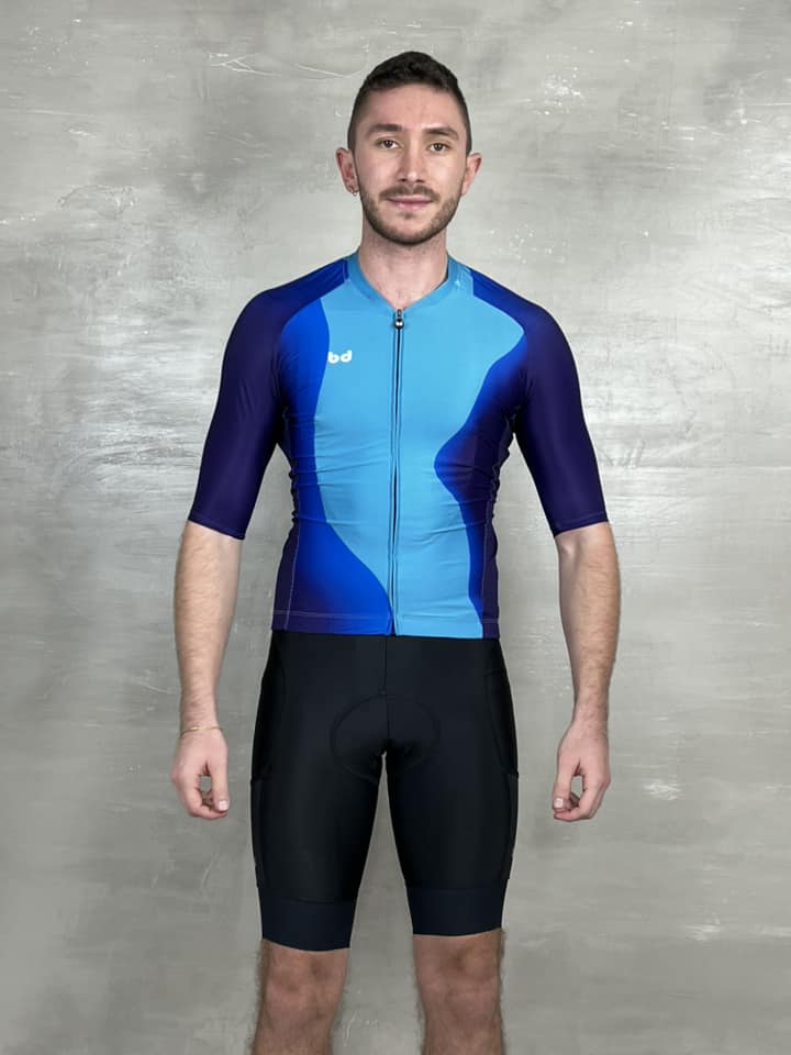 Jersey de ciclismo STACANTI AZUL MARINO CON MORADO