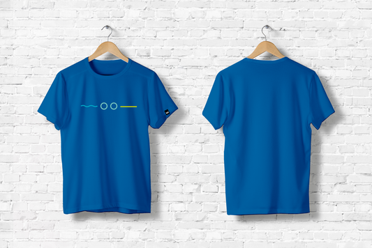 Camiseta algodón Triminimalista azul Mujer