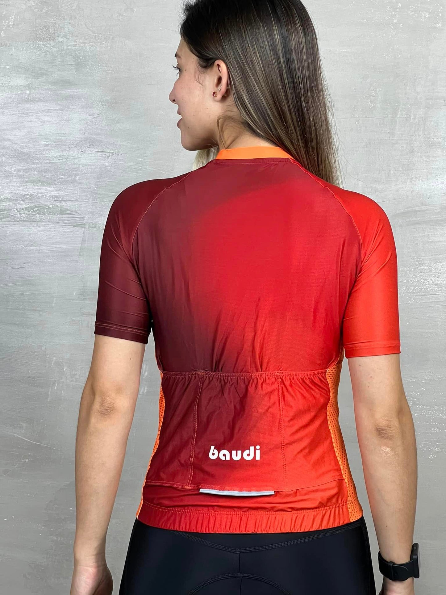 Jersey de ciclismo STACANTI NARANJA CON VINO